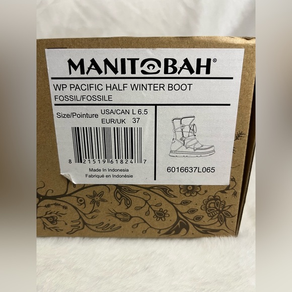 Manitobah WP Pacific Half Winter Leather Boot Fossil. 6.5 FITS SMALL as Size 5. - Picture 13 of 15